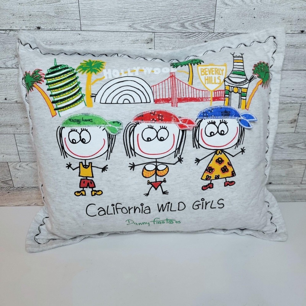 Personalized Danny First 95's T Shirt "California Wild Girls" Hand-Sewn Pillow